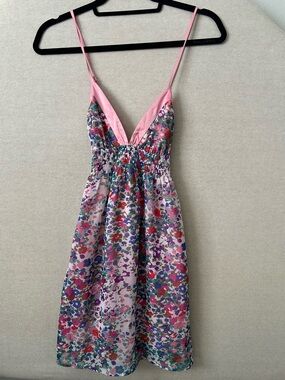 Forever 21 Pink Floral Smocked Sundress